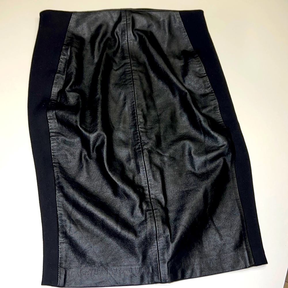 Faux leather midi skirt